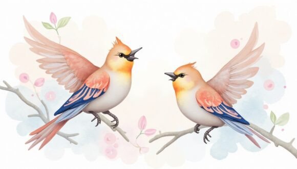 Download Pastel Art of Birds with Soft Tones and - Premium Resources