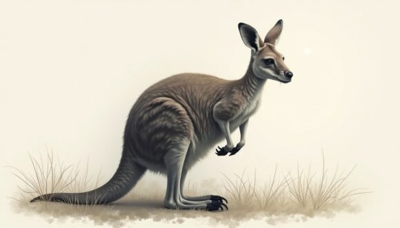 Download Charcoal Kangaroo with Soft Tones - Premium Resources