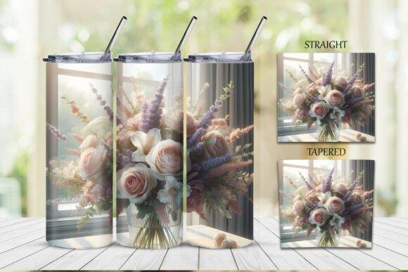 Download Floral Bouquet in Soft Tones Tumbler - Premium Resources