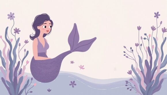 Download Minimalist Purple Mermaid in Soft Tones - Premium Resources